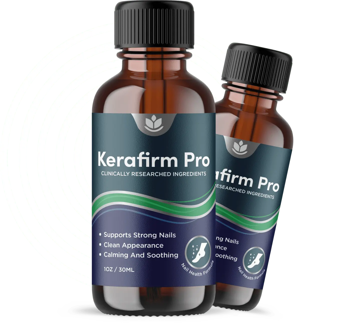 KeraFirm Pro toenail fungus brush-on applicator bottle with 13 plant-based oils